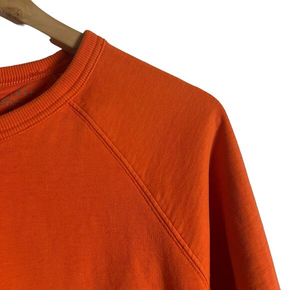 Athleta Women's Sundown Puckered Crewneck Orange Pullover Sweatshirt XS - Picture 6 of 11